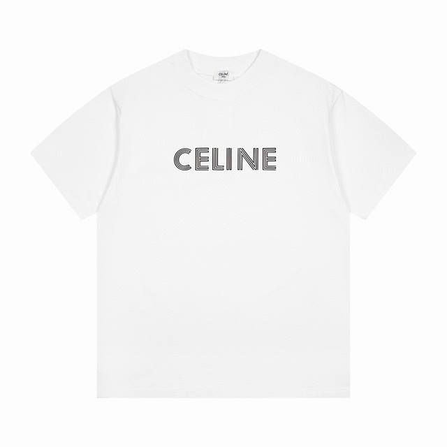 New model number: G827Celine's new chest line letter logo casual round neck shor