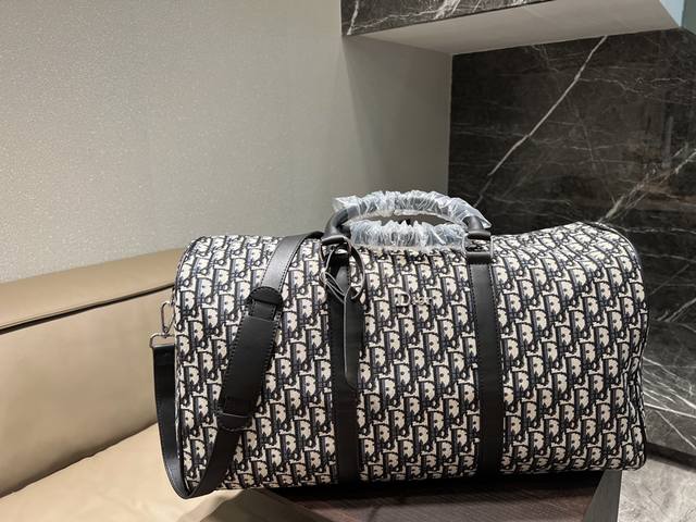 Dior Lingot 50 Handbag with Beige and Black Oblique Print. Ref. 1Addu115Yky_H27E