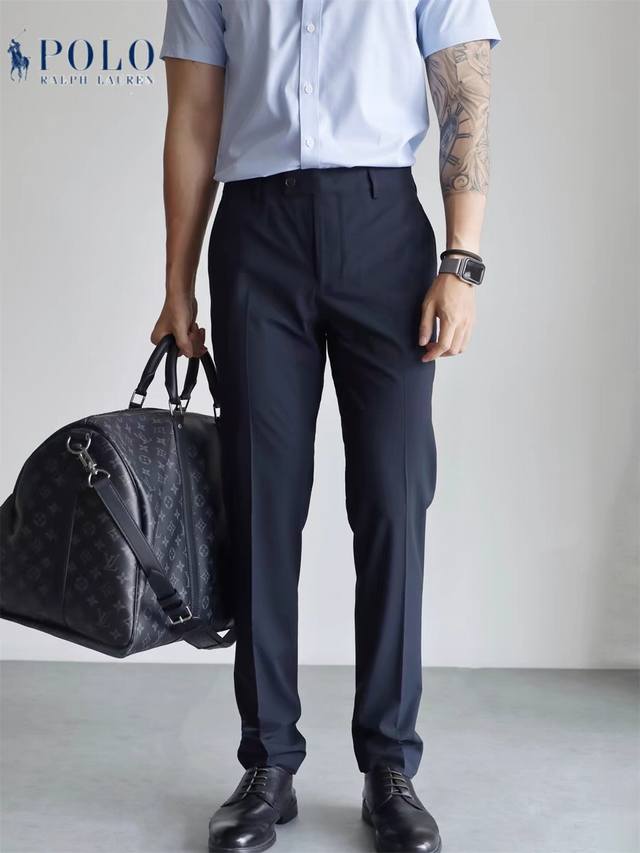 Ralph Lauren Polo fine check mulberry silk casual trousers are cool and breathab