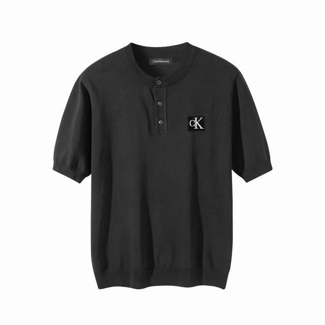 Calvin Klein Ck embroidered logo knitted sweater short sleeves customized main l