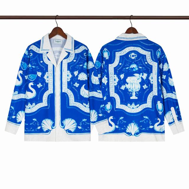 Style C603Casablanca High Quality Beach Series Long Sleeve Shirt Sizes ML Xl Xxl