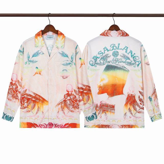 Style C602Casablanca High Quality Beach Series Long Sleeve Shirt Sizes ML Xl Xxl
