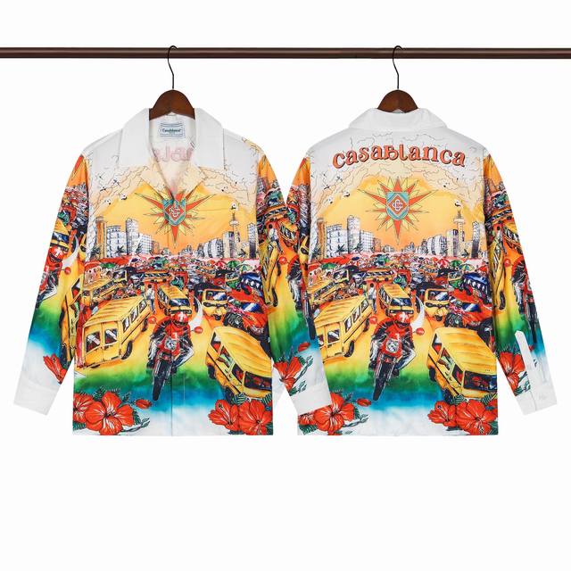 Style C601Casablanca High Quality Beach Series Long Sleeve Shirt Sizes ML Xl Xxl