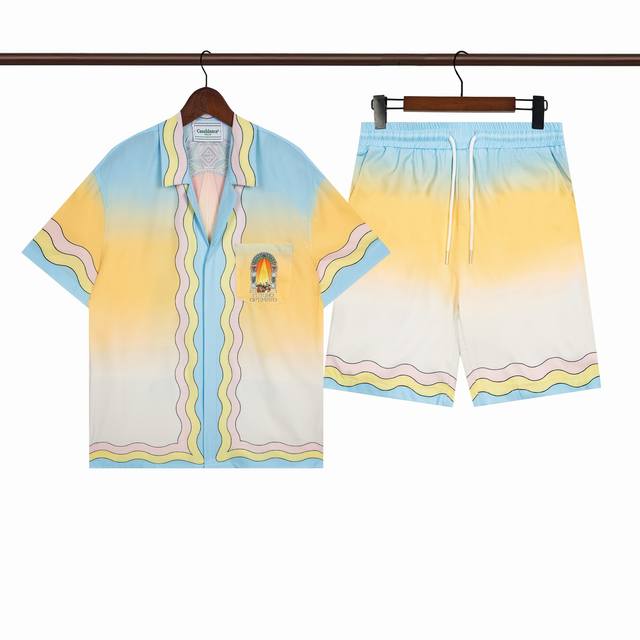 C253 short-sleeved shirt C353 shorts double-layer inner mesh Casablanca Casablan