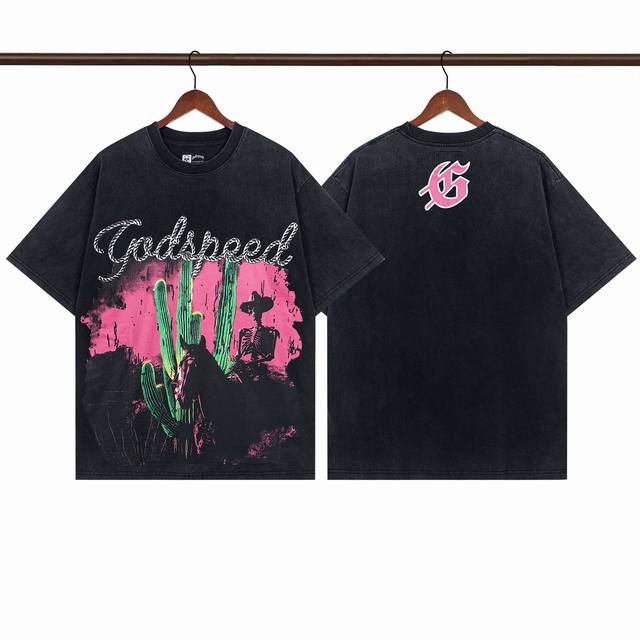 Style G48 Washed and faded black Godspeed 25Ss vintage washed distressed short-s