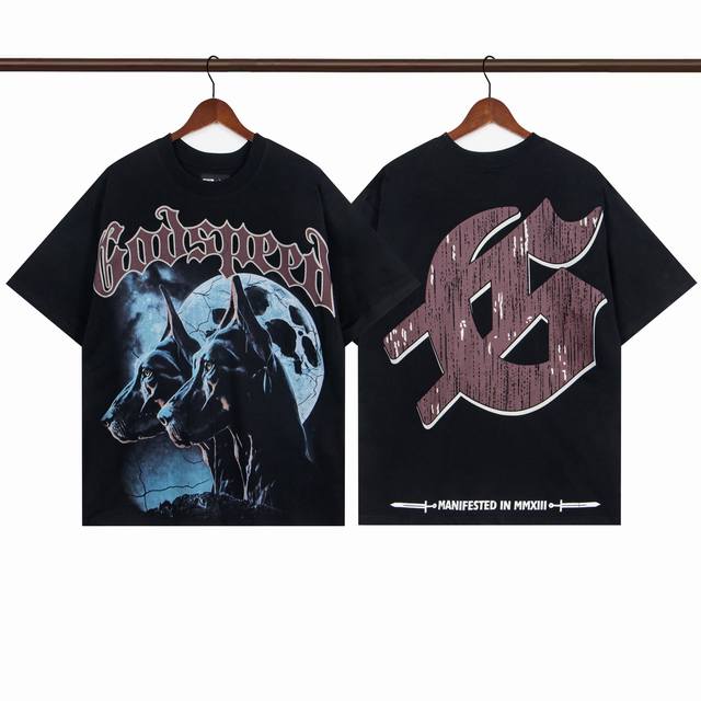 Style G28 Black Godspeed 25Ss Short Sleeve T-Shirt Loose Fit Black S-Xl