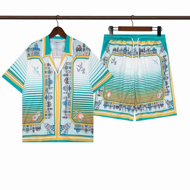 C235 short-sleeved shirt C335 shorts double-layer inner mesh Casablanca Casablan