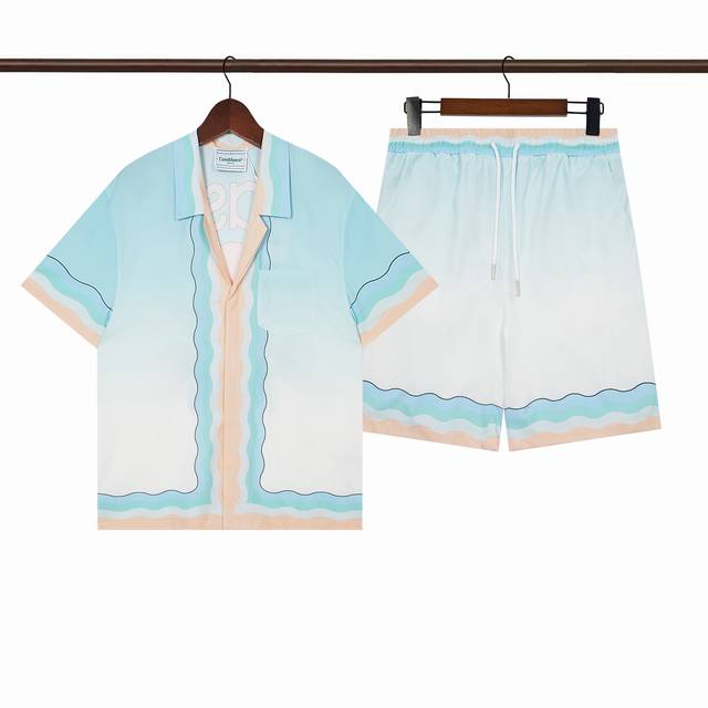 C243 short-sleeved shirt C343 shorts double-layer inner mesh Casablanca Casablan
