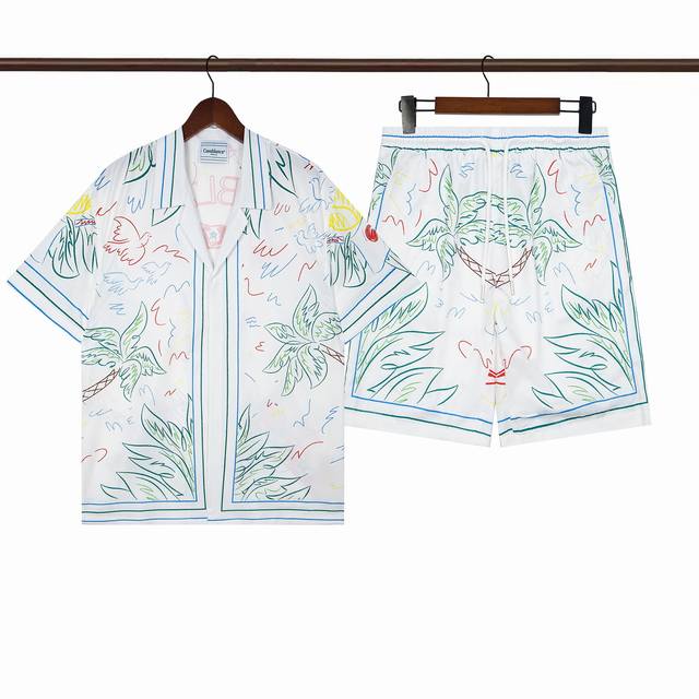 C237 short-sleeved shirt C337 shorts double-layer inner mesh Casablanca Casablan