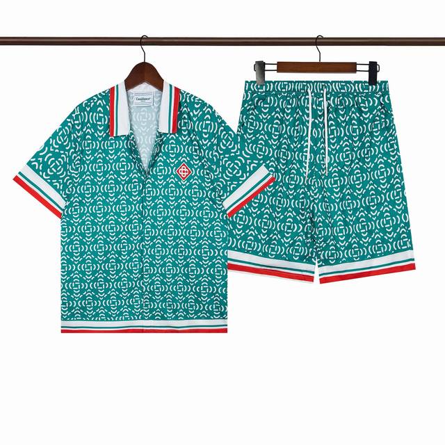 C246 short-sleeved shirt C346 shorts double-layer inner mesh Casablanca Casablan