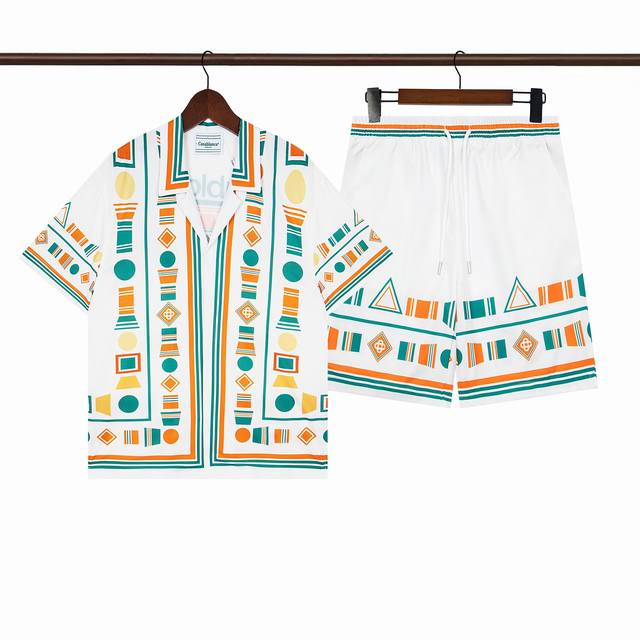 C203 short-sleeved shirt C303 shorts double-layer inner mesh Casablanca Casablan