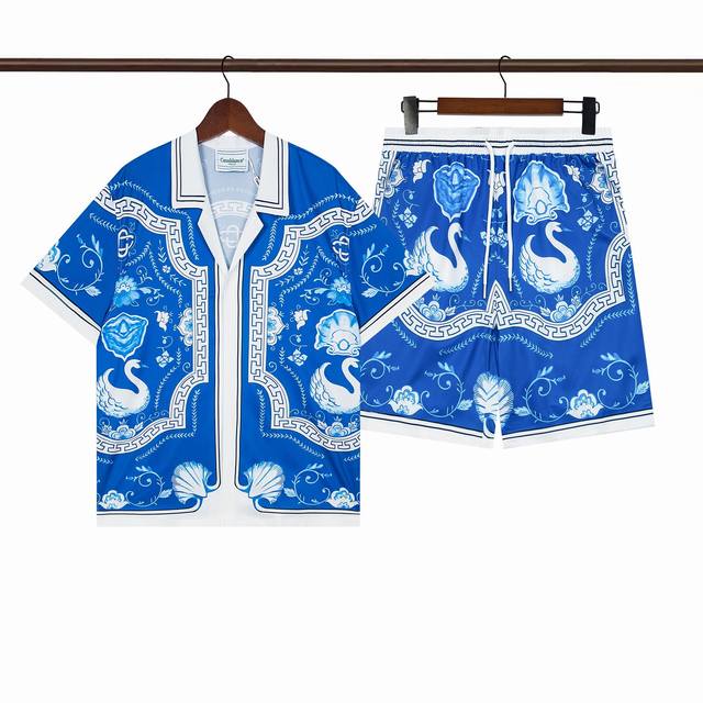 C220 short-sleeved shirt C320 shorts double-layer inner mesh Casablanca Casablan