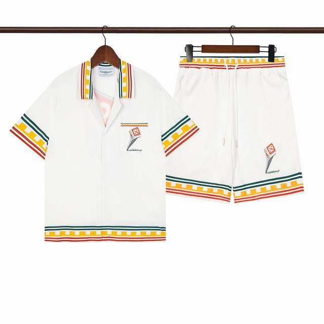 C242 short-sleeved shirt C342 shorts double-layer inner mesh Casablanca Casablan