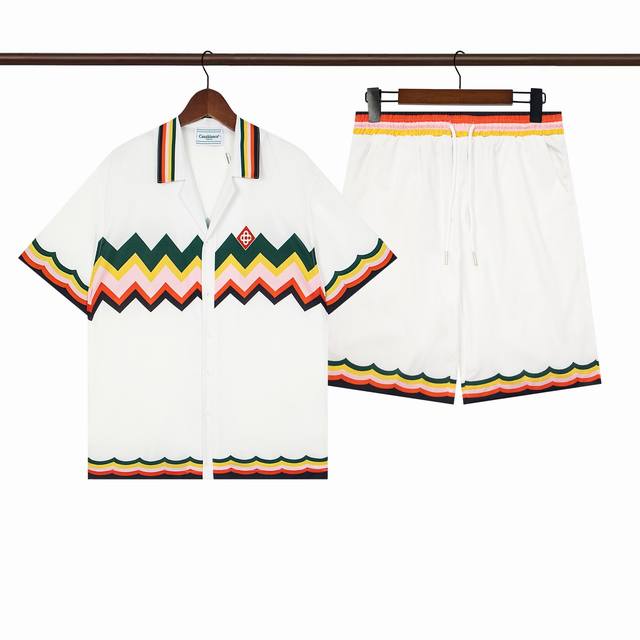 C213 short-sleeved shirt C313 shorts double-layer inner mesh Casablanca Casablan