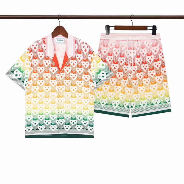 C215 short-sleeved shirt C315 shorts double-layer inner mesh Casablanca Casablan