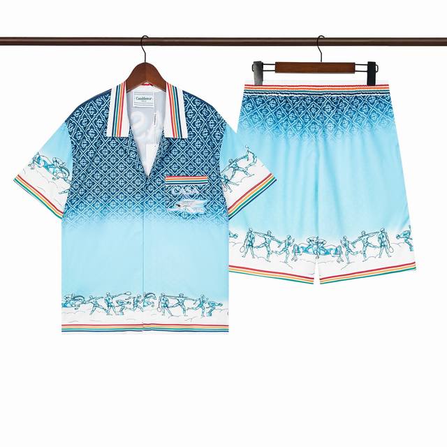 C202 short-sleeved shirt C302 shorts double-layer inner mesh Casablanca Casablan