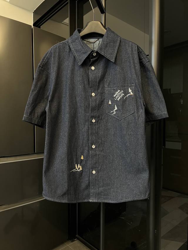 The next day, the Louis Vuitton 25Fw Embroidered Sailboat Denim Shirt in Blue