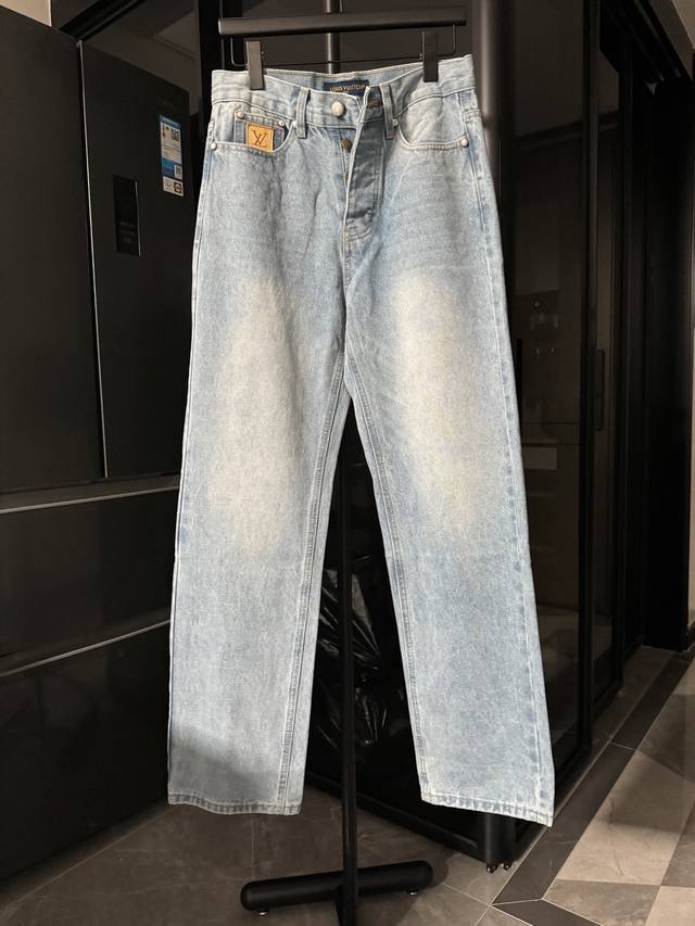 Next Day 1V Louis 25Fw Pearl Button Back Waist Embroidered Pocket Logo Jeans Blu