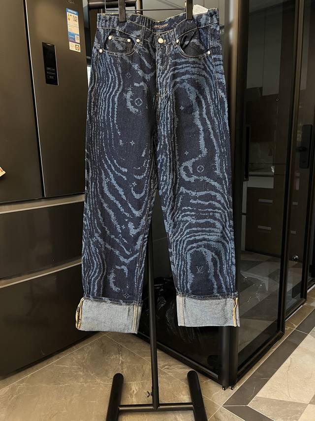 Louis Vuitton Louis 25Fw Blue Wave Laser Dark Pattern Jeans Blue Note: This styl