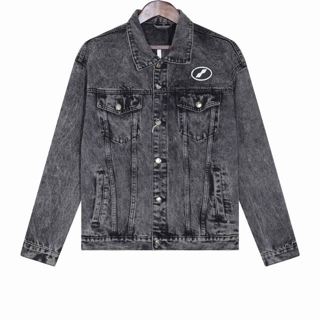 Next day We11Done 24Fw Classic round logo denim jacket outer fabric is made of c