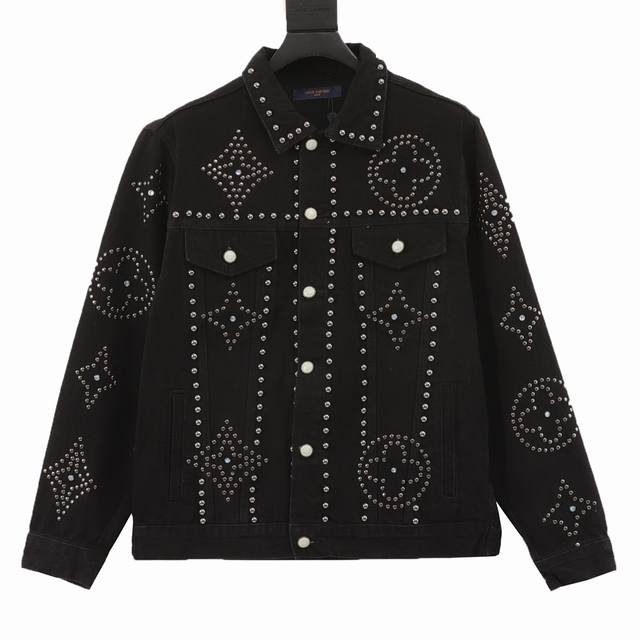 Style No. Y854 Louis Vuitton runway-inspired, heavily washed denim jacket embell