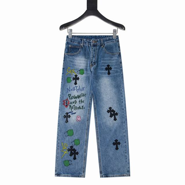 Style No. Y846 Chrome Hearts' high-end limited edition jeans exude an uninhibite