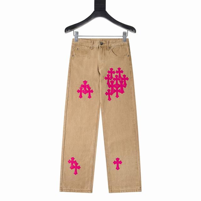 style Y842, Chrome Hearts Classic Leather Label Cross Jeans. After being finishe