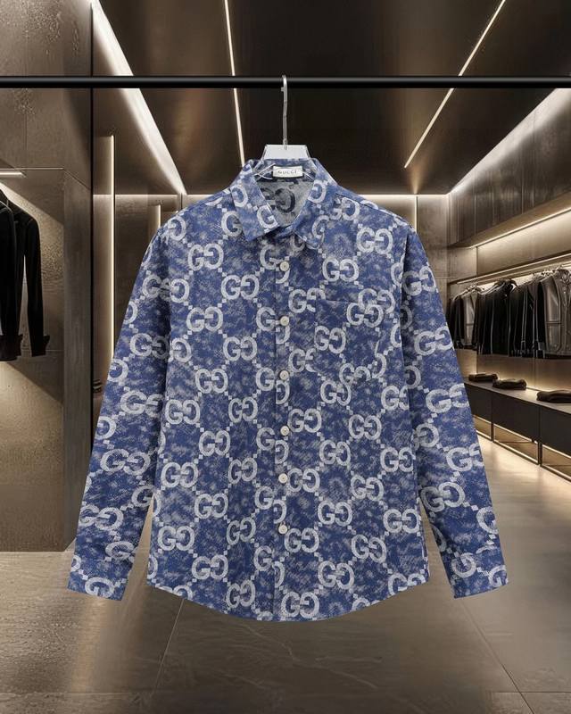 Gucci's hot-selling classic double G all-over denim shirt is available now. This
