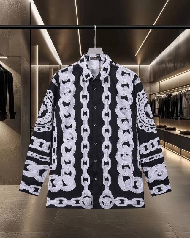 Versace Versace hits the market! Medusa Palace-style digital print long-sleeved