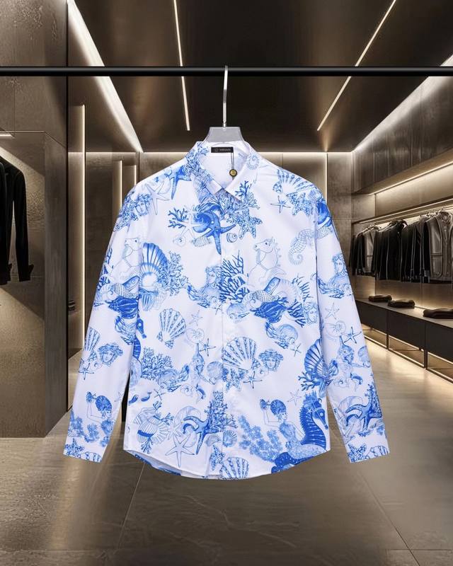 Lv Louis Vuitton's hot-selling classic marine life print long-sleeved shirt. 202
