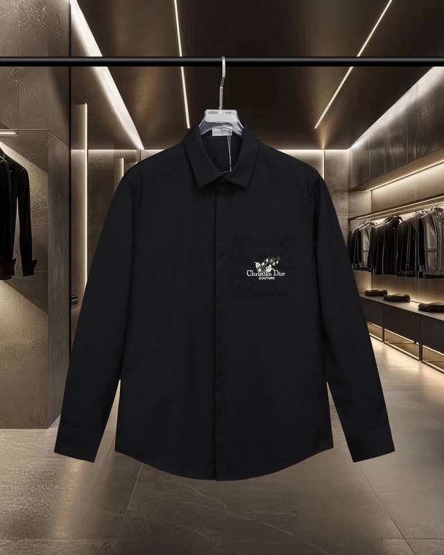 Dior's hot-selling arrival! Long-sleeved shirt with floral and monogrammed logo