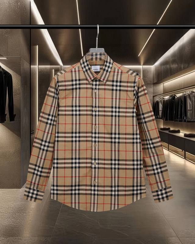 Burberry's latest hit, Vintage Plaid Cotton Long-Sleeved Shirt Collection. New l