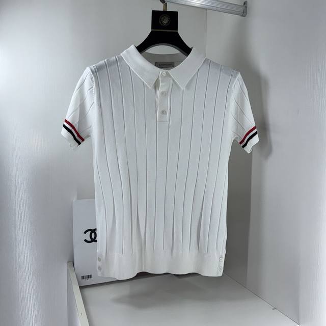 Thom Browne's updated four-bar knitted polo shirt is inspired by the original 19