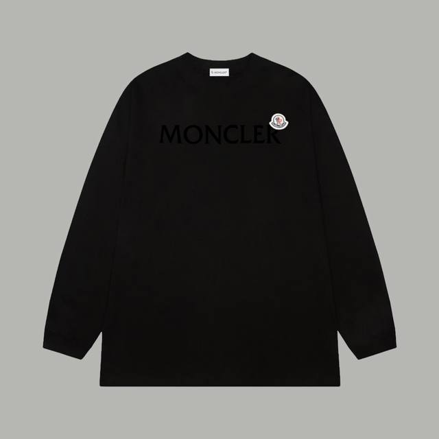 Moncler Official Website Classic Logo Flocked Letter Print Double Yarn Cotton Lo