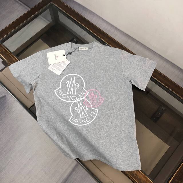 Mon*Cler's latest 2025 couple's T-shirt with a brand logo print. High-quality, v