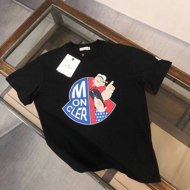 Moncler 24's latest couple's short-sleeved T-shirt ~ Premium printed logo design