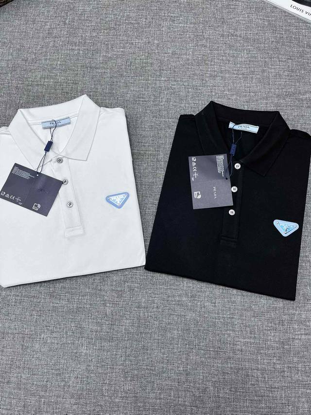 Prada 2025 Spring/Summer Classic Lapel Polo Shirt, available for order from Shen