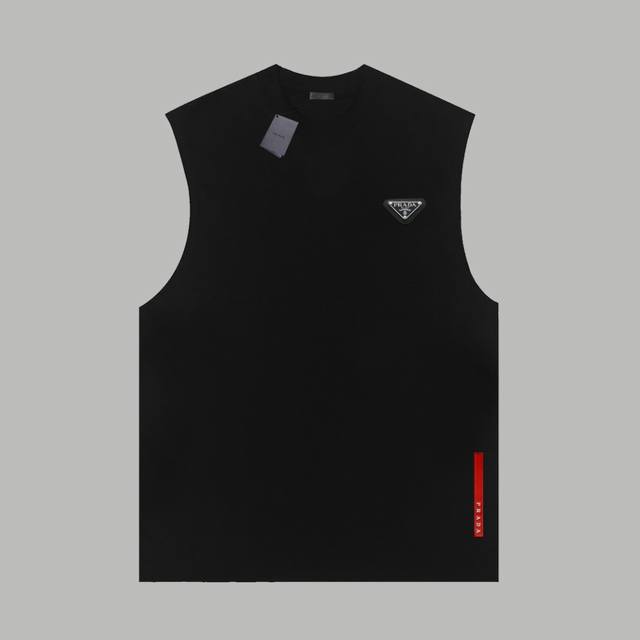 Prada Official Website Classic Metal Triangle Logo Side Red Stripe Double Yarn C