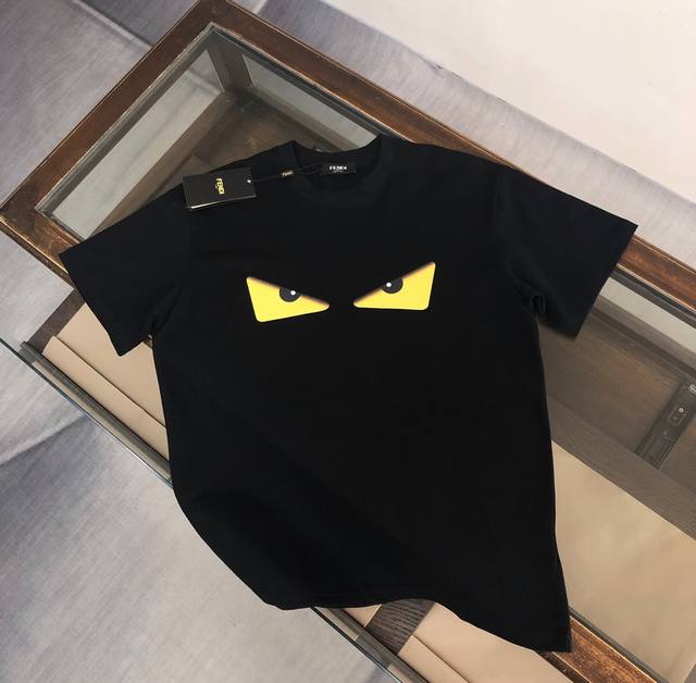 Fendi Summer couple's style. Classic Little Monster round-neck short-sleeved T-s