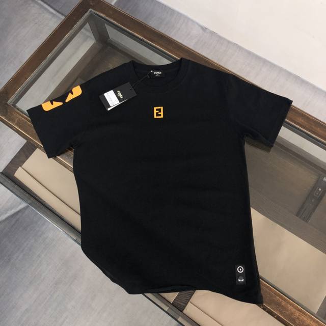 Pure cotton washed, shape-resistant Fendi 2025 new release, pure cotton T-shirt