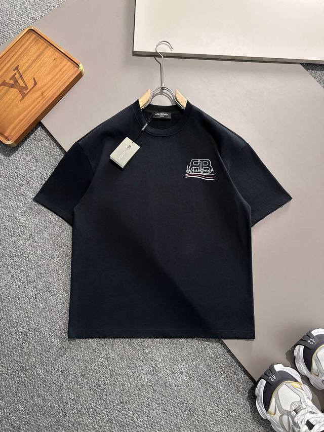 Pbal 2025Ss Early Spring new runway-style printed cotton crewneck short-sleeved