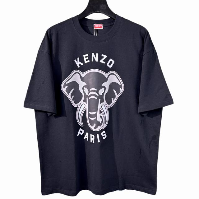 Kenzo's latest 2025 trendy couple's style, a classic logo-printed crewneck T-shi