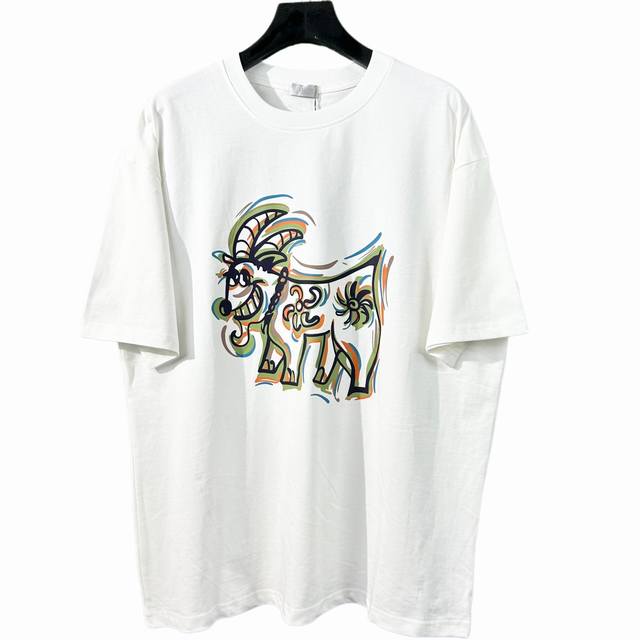 Dior's latest 2025 trendy couple's style, a classic logo-printed crewneck T-shir