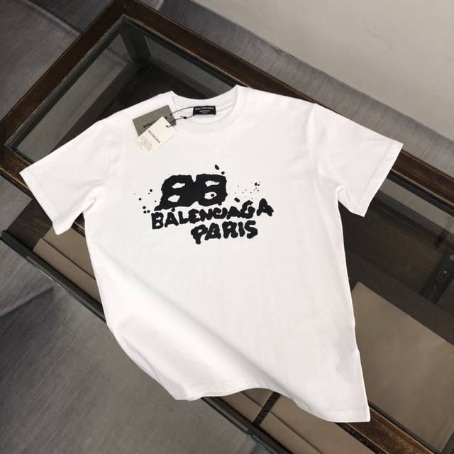 Balenciaga's new summer crewneck short-sleeved T-shirt! Made from 270g heavyweig