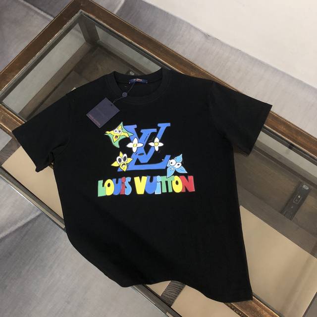 Lv new summer round-neck short-sleeved T-shirt! Made of 270g heavyweight, high-e