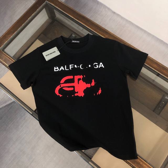 Balenciaga's new summer crewneck short-sleeved T-shirt! Made from 270g heavyweig