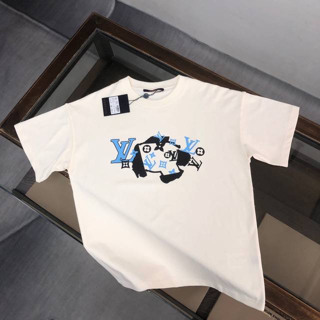 Lv new summer round-neck short-sleeved T-shirt! High-end pure cotton fabric with