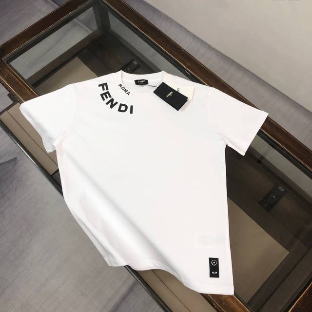 Fendi's new 2025 Spring/Summer cotton short-sleeved T-shirt! Made of 270g custom