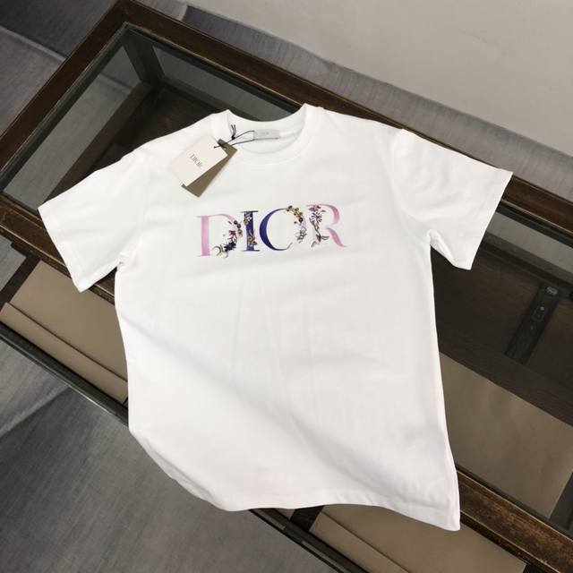 Dior's new summer crew neck short-sleeved T-shirt! Made from 270g heavyweight, h