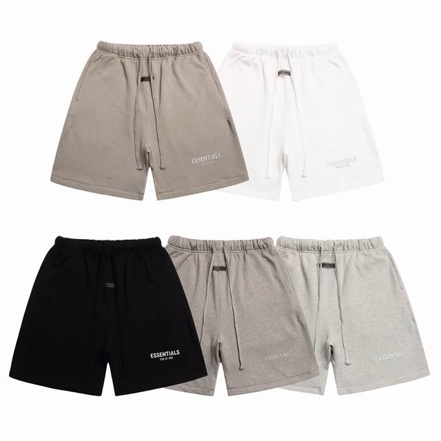 New Essentials Fear Of God Brushed Letter Embossed Fog All-match Casual Shorts a
